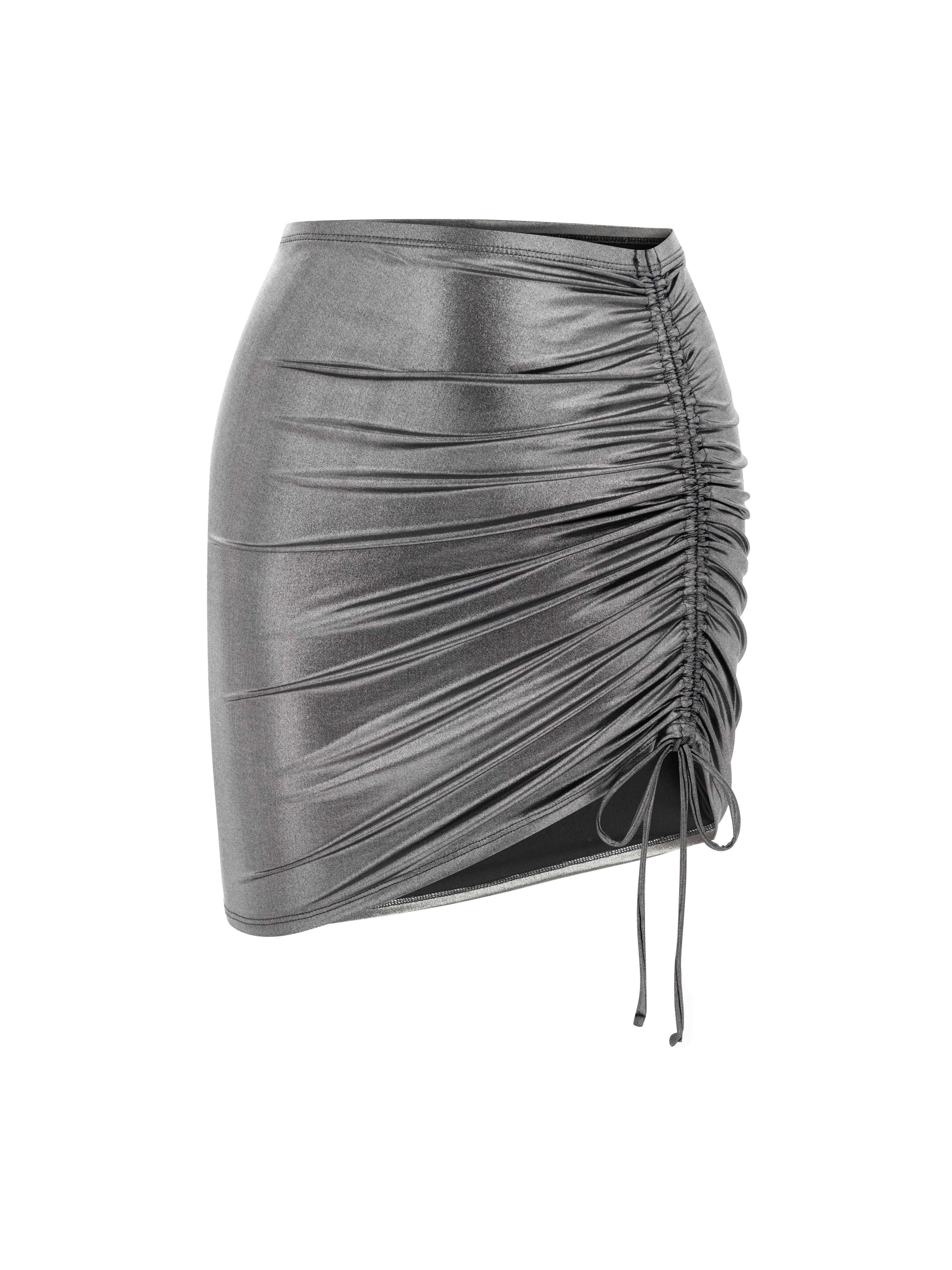 LR MINI METALLIC SILVER SKIRT – LILYROSE INT